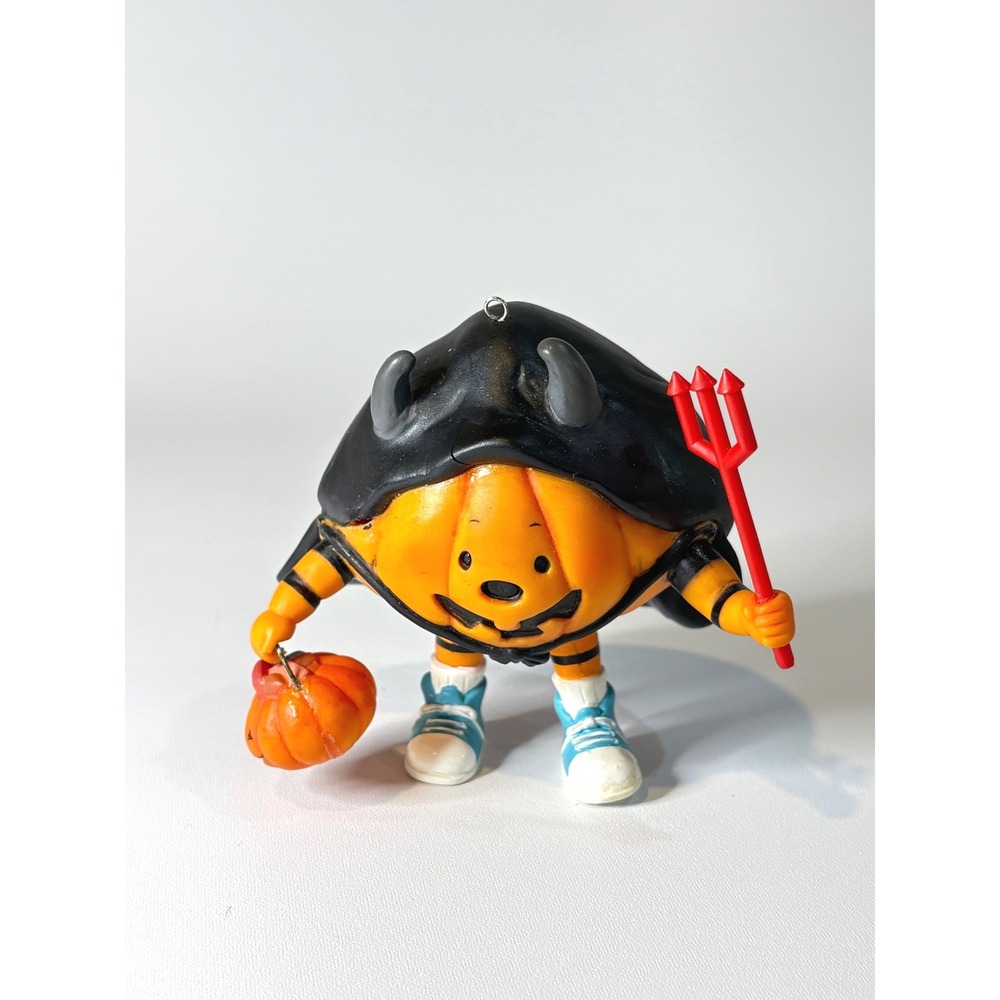 Vintage 1989 Chris Davenport Enesco Pumpkin Devil Halloween Ornament Rare